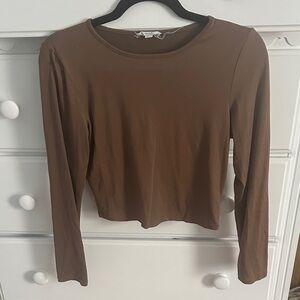Brown Long Sleeve Women's Top